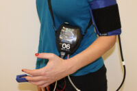 WVSM in shoulder harness on patient